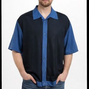 Vintage CUBAVERA‎ Short Sleeve Panel Button-Front Traditional Shirt Size L